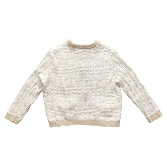 Cotton By Autumn Cashmere Womens Cardigan Knit Zip-Up Sweater Beige Cream Size M - Picture 4 of 6